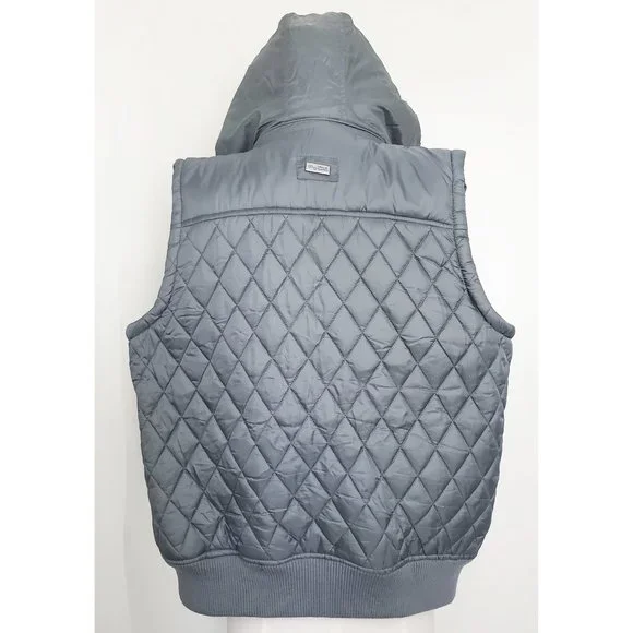 LRG Clothing Men's Grey Puffer Vest with Detachable Hood M - Picture 2 of 12